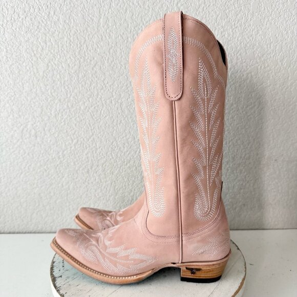 Lane LEXINGTON Womens Pink Cowboy Boots 7 Western Cowgirl Mid Calf Pointed Toe - Picture 4 of 11